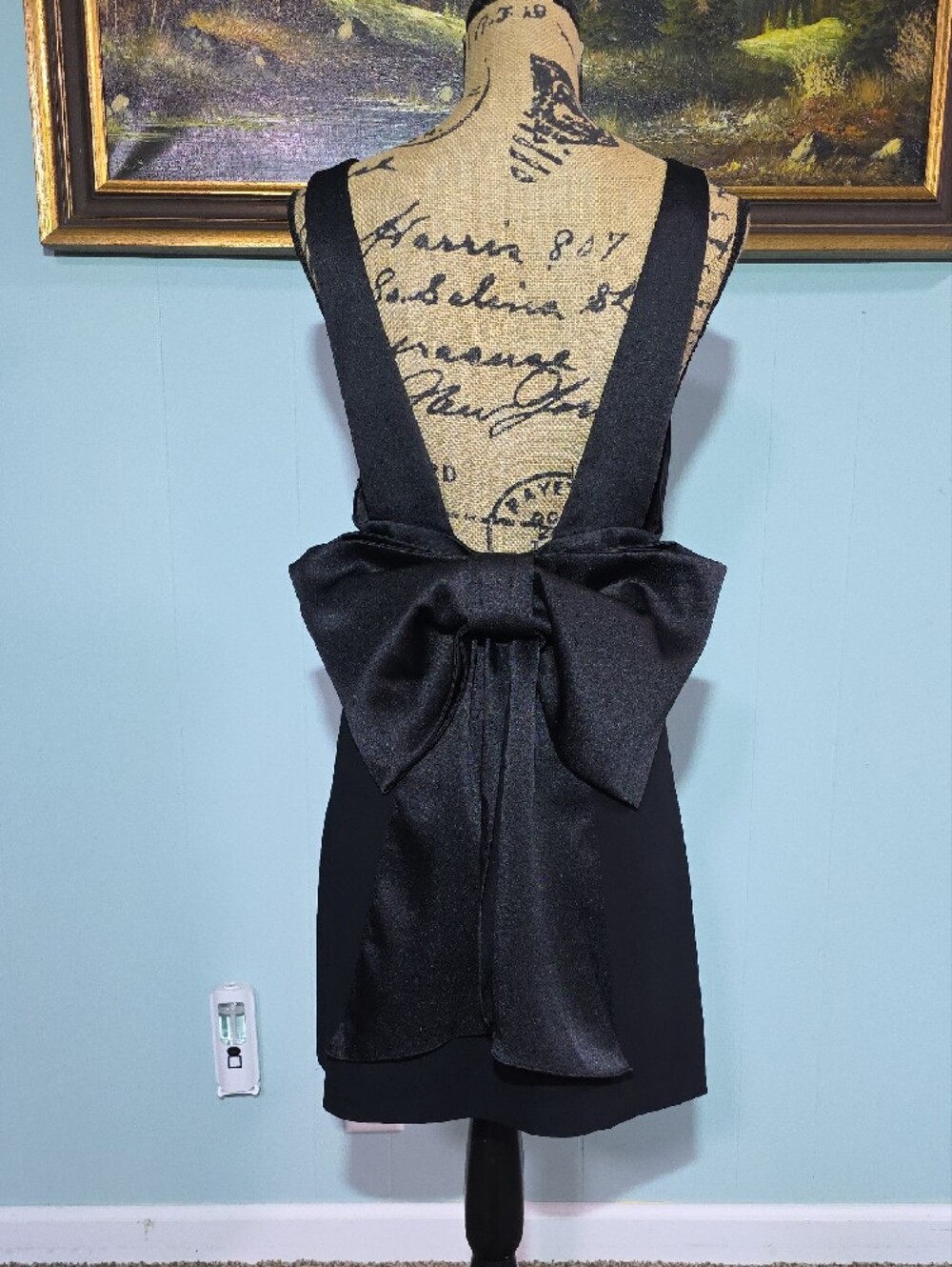 Zara Black Backless Mini Dress with Oversized Bow - Picture 4 of 8